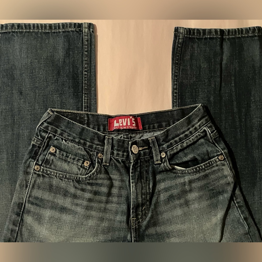 Levi's 514 Red Tag Men's Blue Denim Slim Straight 100% Cotton Size Regular 28x28